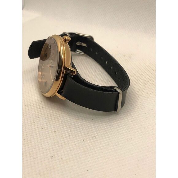 Fossil ES4473 Women's Black Leather Analog Rose Gold Dial Quartz Watch KS328 - Picture 8 of 9